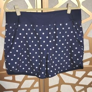 NWOT LAND'S END Navy Dot Swim Shorts with Pockets